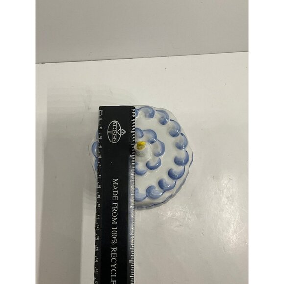 Andrea By Sadek Blue First Birthday Cake Porcelain Coin Bank - Picture 6 of 8